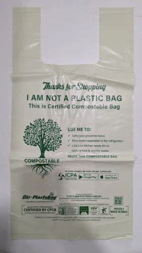 Printed U Cut Plain Compostable Carry Bag Capacity Gms To Kgs