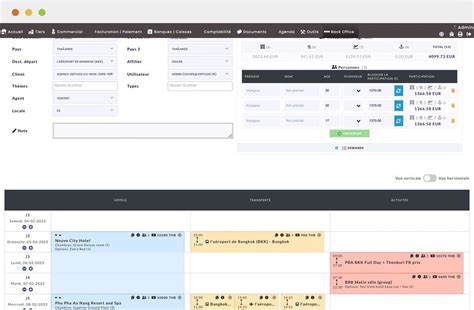 Permettre à mon agence de voyage de planifier et calculer mes