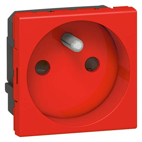 Prise Électrique Mosaic 2pt Droite 2 Modules Rouge Legrand