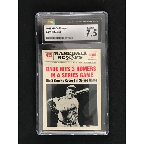 Sold Price 1961 Nu Card Scoops Babe Ruth Csg 7 5 August 1 0122 5 00