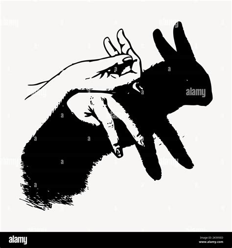 Rabbit Hand Shadow Clipart Illustration Vector Stock Vector Image And Art