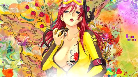 Wallpaper Illustration Flowers Long Hair Anime Girls Looking At