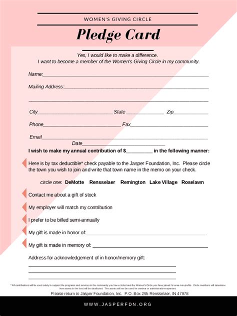 Fillable Online Wgc Pledge Form Fax Email Print Pdffiller