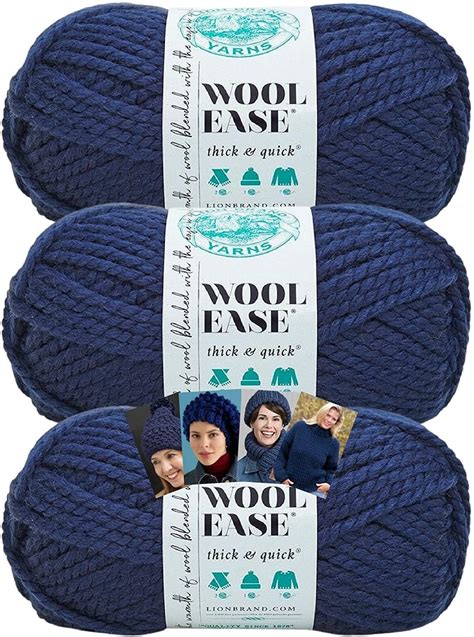 Lion Brand Yarn Wool-ease Thick & Quick Solid Colors 3 Pack With ...