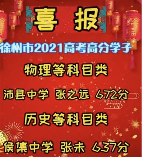 徐州高考状元是谁2024附历年徐州高考状元分数院校