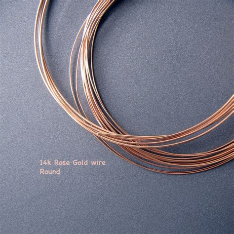 14k Rose Gold Wire 26ga 28ga 30ga Half Hard Round Etsy Australia