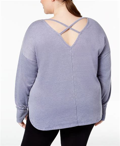 Ideology Plus Size Graphic Cross Back Top Created For Macys Macys