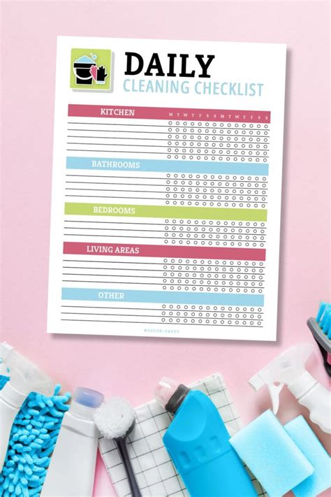 Free Printable Daily Cleaning Checklist Editable Version Savor Savvy