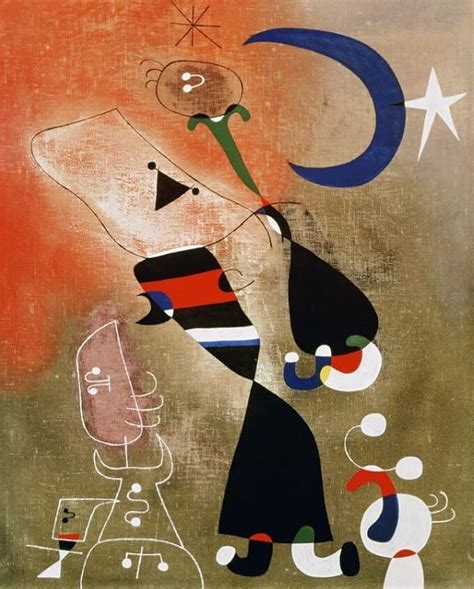 Women And Bird In The Moonlight 1949 By Joan Miro