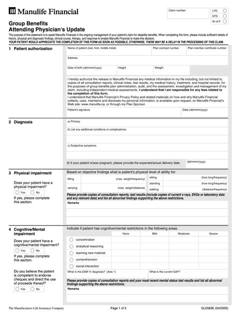 Manulife Gl E Fill And Sign Printable Template Online