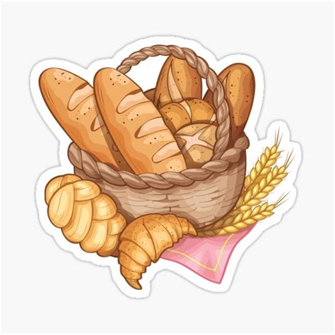 Basket Full Of Bread Sticker For Sale By Alicia Chee Redbubble