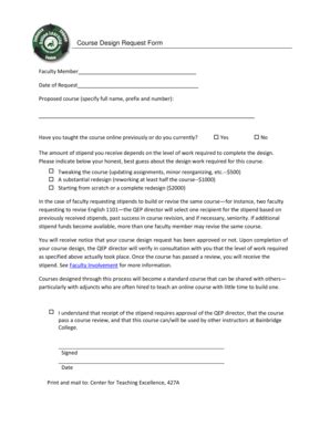 Fillable Online Fsweb Bainbridge Course Design Request Form