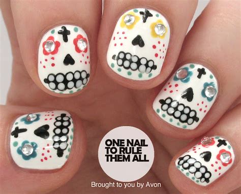 Sugar Skulls Nail Art For Avon One Nail To Rule Them All Bloglovin