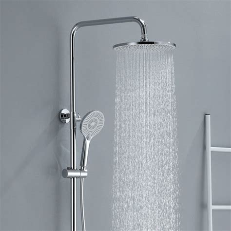 LCD Surface Mounted Shower Mixer With A Rain Shower Head F12C Chrome