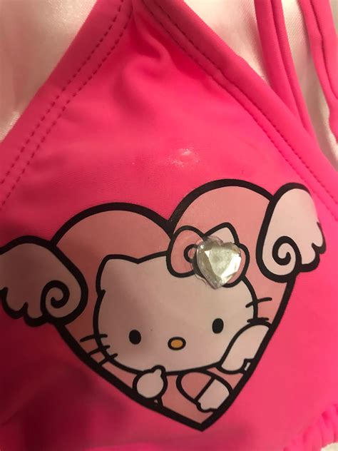 Adorable Vintage Y K Hot Pink Bikini And Earrings Set Etsy