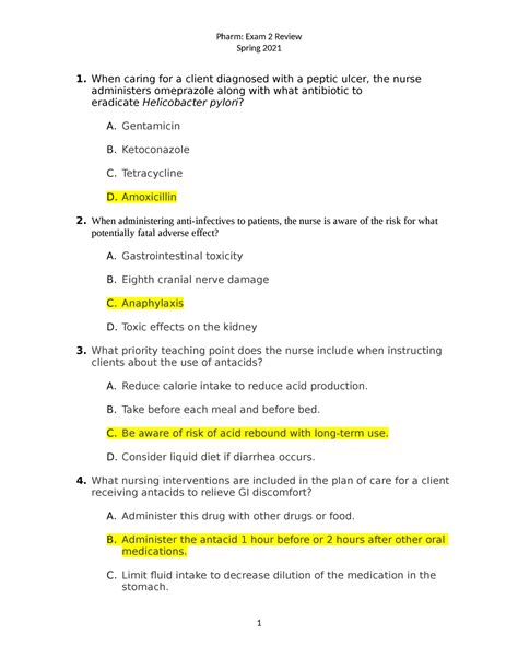 Exam 2 Review Spring 2021 When Caring For A Client Diagnosed With A