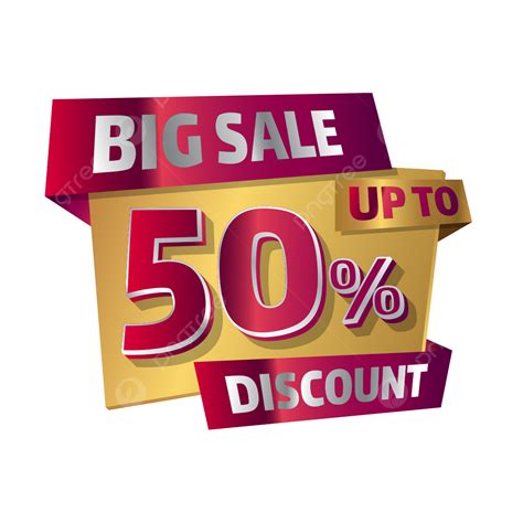 Discount Sale Banner Vector Art PNG Big Sale Up To 50 Percent Discount