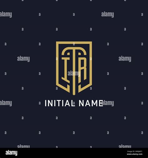 Initial Ir Shield Logo Luxury Style Creative Company Logo Design