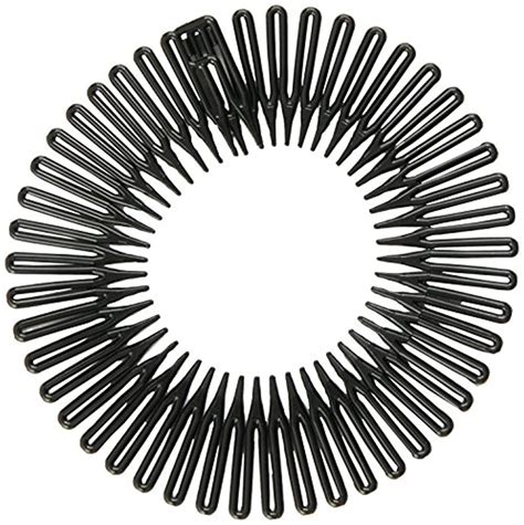 Caravan Full Circle Spring Head Band Comb In Classic Black With Deep