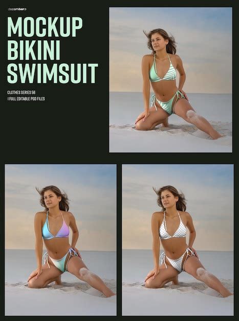 Premium PSD Beach Bikini Mockups Easy In Customizing Colors Bikini Elenents