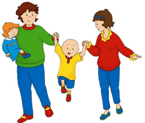 Descargar Caillou Con Padres Y Hermana Rosie Png Transparente Stickpng