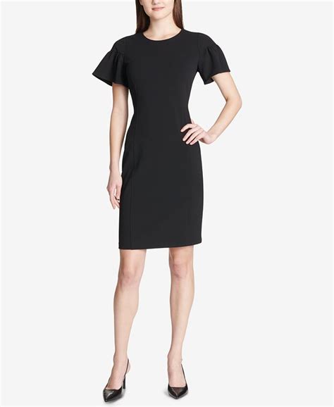 Calvin Klein Ruffled Sleeve Sheath Dress Macys