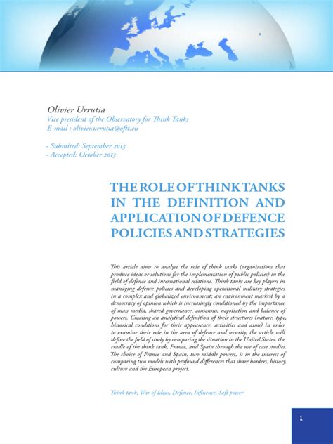 The Role of Think Tanks in The Definition | PDF | Think Tank | Policy