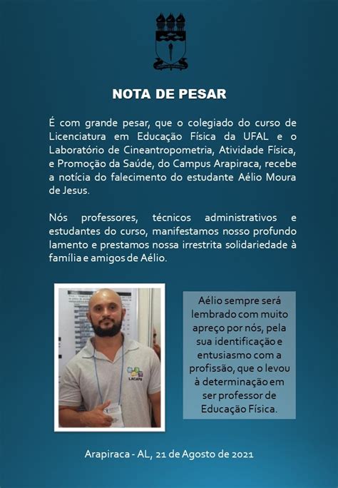 Ufal e Campus Arapiraca lamentam morte do estudante Aélio de Jesus