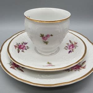 Vintage LC Bernadotte Porcelain Teacup Saucer Plate Trio Tea Set