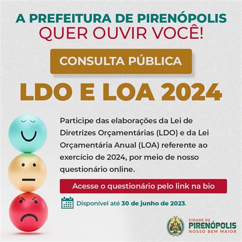 CONSULTA PÚBLICA LDO E LOA 2024 Prefeitura Pirenópolis