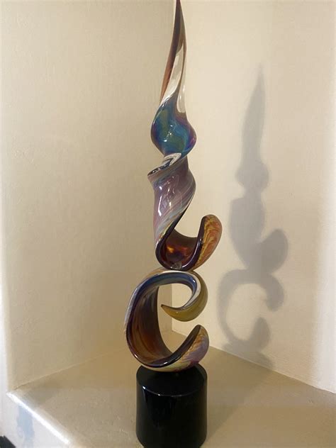 Ribbon Unique Glass Sculpture 38 In Huge Madonna By Dino Rosin For Sale On Art Brokerage