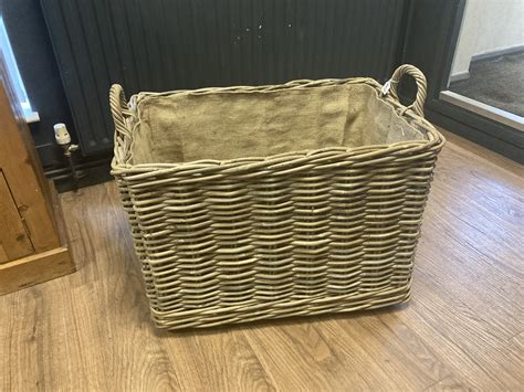 Large Wicker Log Store Basket with Wheels - Ignition Fires