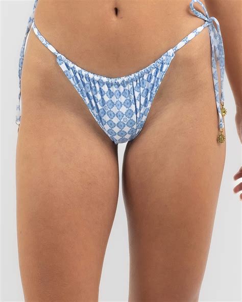 Shop Topanga Wynter Reversible Bikini Bottom In Blue White Fast