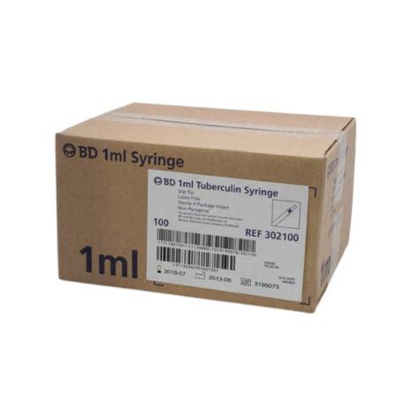 Bd 1ml Syringe Luer Slip Tip 100s 302100 [expiry 30 Sept 2024