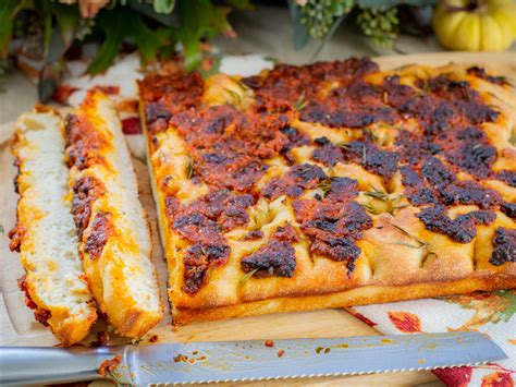 Red Tomato Pesto Focaccia Bread Gradfood