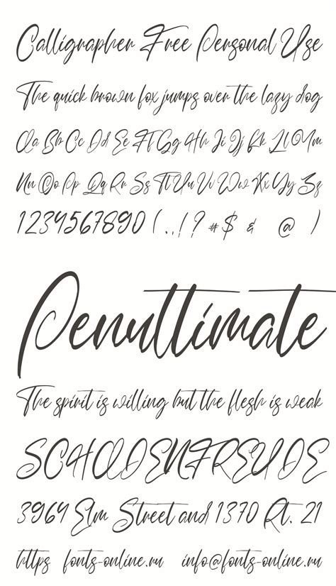 Calligrapher Free Personal Use шрифт