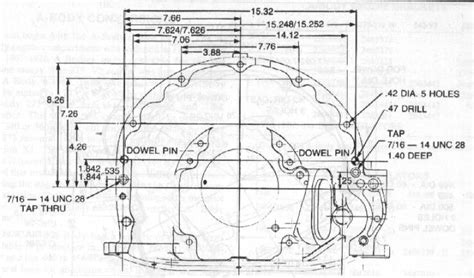 Tf904 Bellhousing Bolt Pattern Drawing For A Bodies Only Mopar Forum