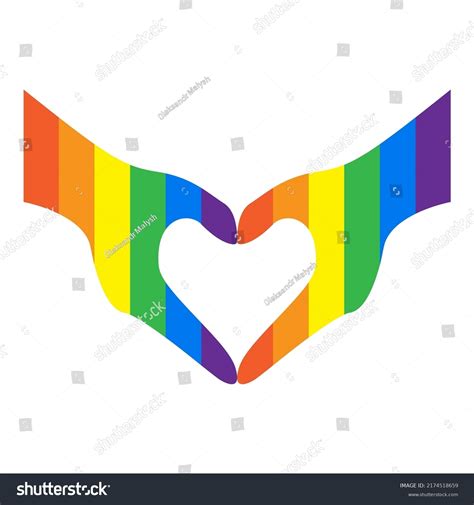 Lgbtq Rainbow Hands Heart Iconhomosexuality Concept Stock Vector