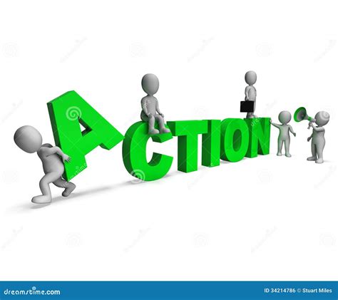 Action Characters Shows Motivated Proactive Or Activity Stock