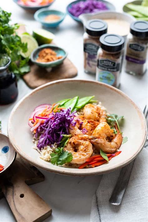 Thai Style Shrimp Bowls With Coconut Dressing Kitchen Confidante