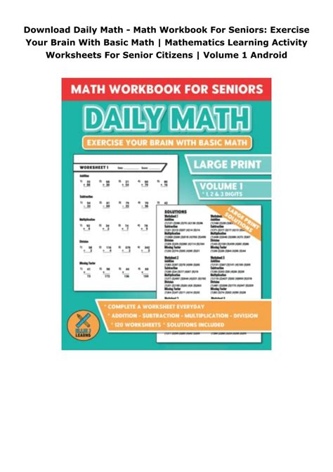 Download Daily Math Math Workbook For Seniors Exercise Your Brain