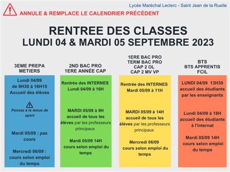 Rentr E Des Classes Lyc E Mar Chal Leclerc De Hauteclocque