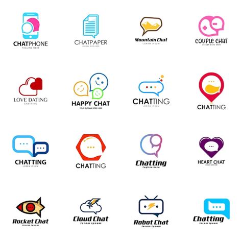 Premium Vector | Chatting logo set