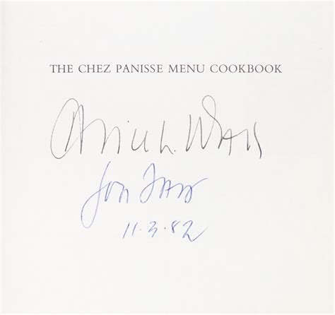 Chez Panisse Menu Cookbook Alice Waters First Edition Signed