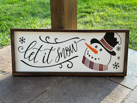 Let It Snow Sign Snow Sign Winter Sign Custom Wood Sign Etsy