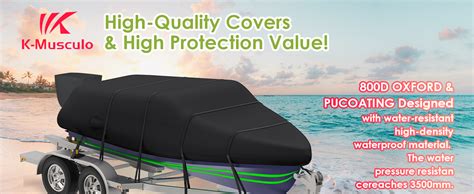 Amazon K Musculo Boat Cover 14 16 Ft Heavy Duty 800D Waterproof