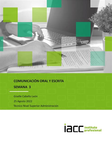 Tarea Semana 3 ComunicaciÓn Oral Y Escrita Semana 3 Giselle Cabello