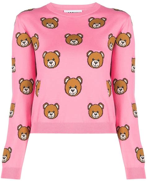 Moschino Teddy Bear Intarsia Jumper Shopstyle Sweaters