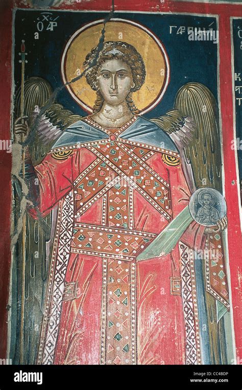 Fresco Painting In A Roussanou Monastery Meteore Thessaly Greece