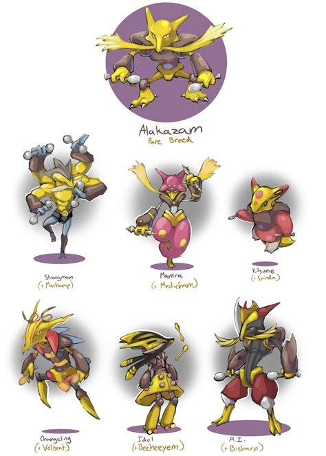 Alakazam Variants by AudGreen on DeviantArt